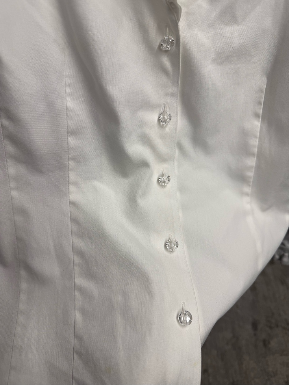 Brooks Brothers 346 White Ruffled Button-Front Blouse - Picture 5 of 10